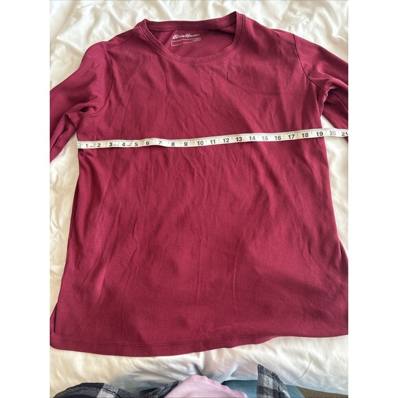Women’s Long Sleeve T Shirt Eddie Bauer Size Tall XXL IN Red-Wine Color - Picture 4 of 9